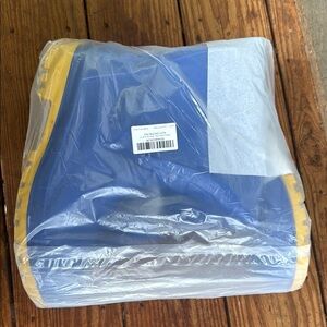 Vibrant Blue and Yellow Waterproof Boots